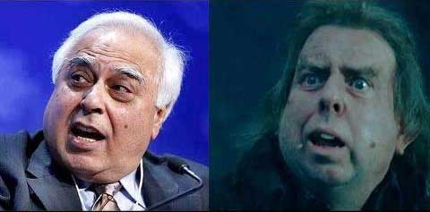 Kapil Sibal & Wormtail( Harry Potter Character)