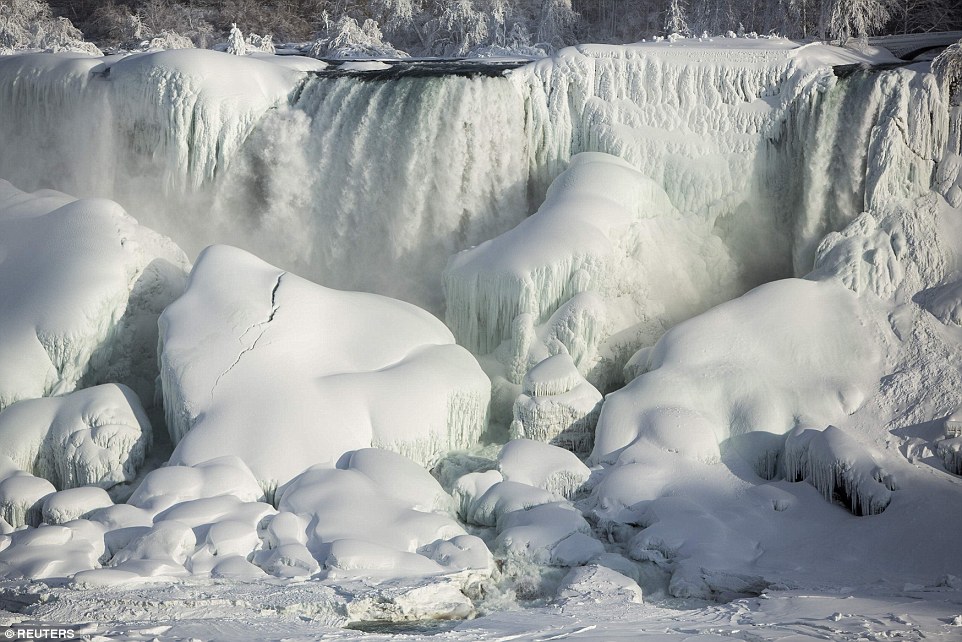 The Winter Splendour- Niagara Falls Frozen Over Due to Heavy Temperature Drop of 16F RVCJ Media