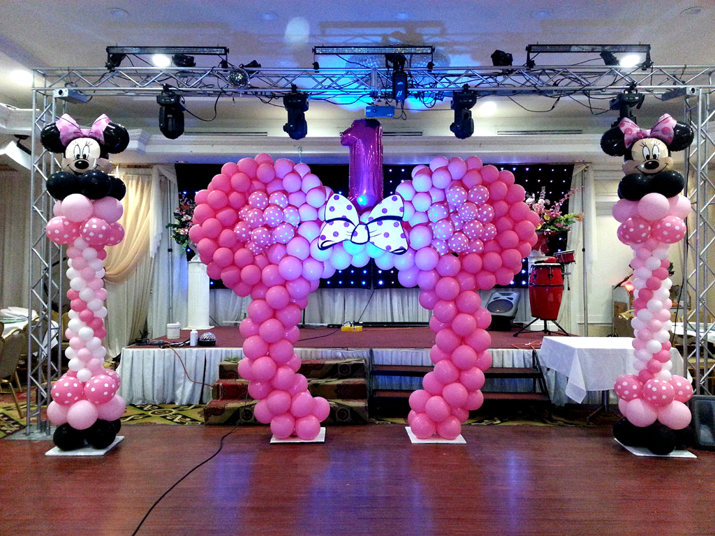 Minnie Mouse Theme Minnie Balloon Arch And Balloon Columns