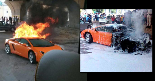 Watch How A 2.7 Crore Worth Lamborghini Gallardo Turns Into Ashes In Few Minutes RVCJ Media