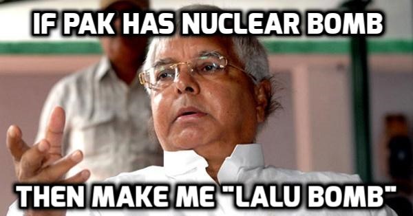 “If Pak Has Nuclear Bomb, Then Make Me LALU BOMB”, Says Lalu Prasad Yadav RVCJ Media
