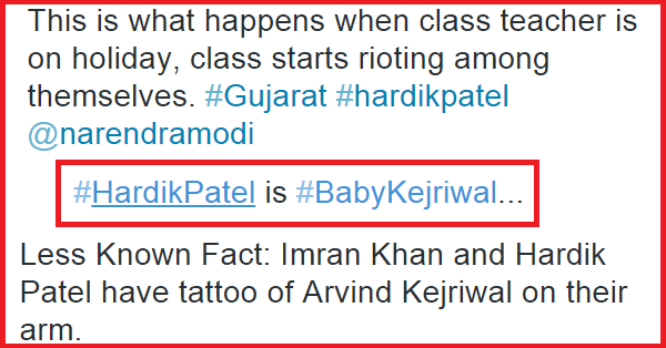 “Hardik Patel Is BABY KEJRIWAL” Twitter Flooded With Outrage RVCJ Media