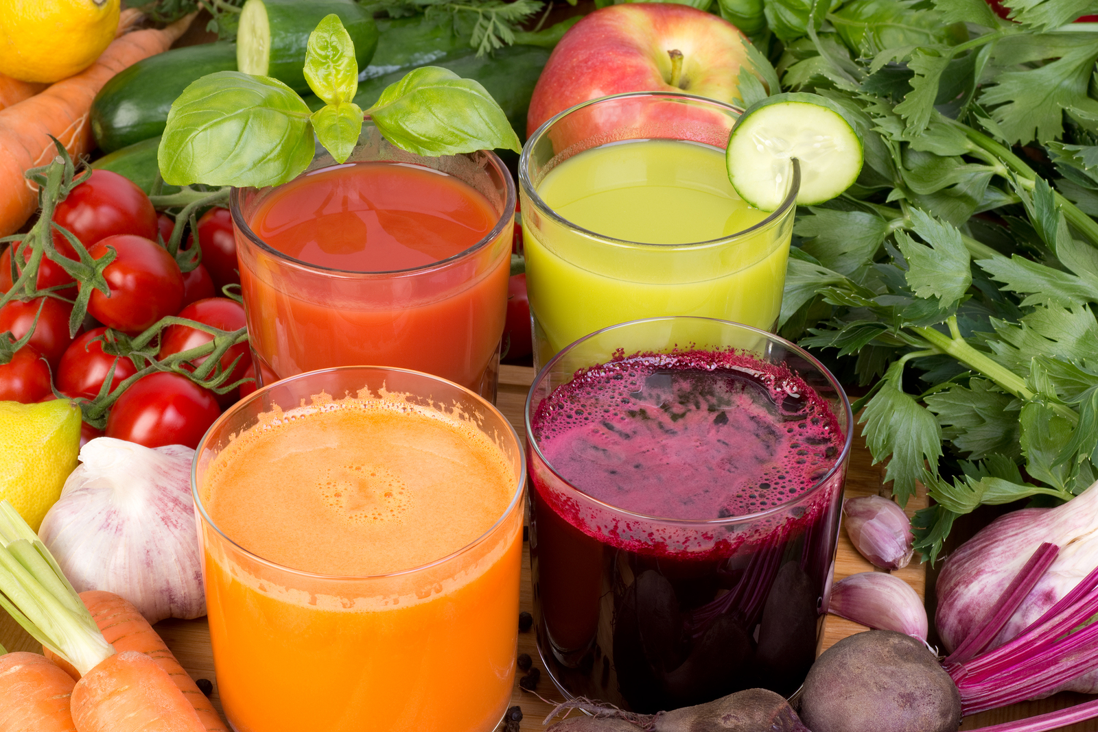 Vegetable juice, tomato, carrot, cucumber and beetroot RVCJ Media