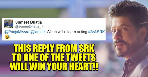 Shah Rukh Khan Gives Kickass Reply To Fan Who Asked About His