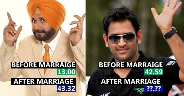 Amazing comparison - Batting Average Of Famous Cricketers Before And After Marriage RVCJ Media