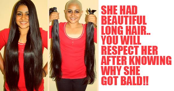 OMG! This Girl Had Beautiful Long Hair! You Would Say ‘Kudos’ After You Know Why She Went Bald!