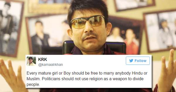 KRK Is Famous For His Controversies! But You Would Be Shocked To See His Sensible Tweets!