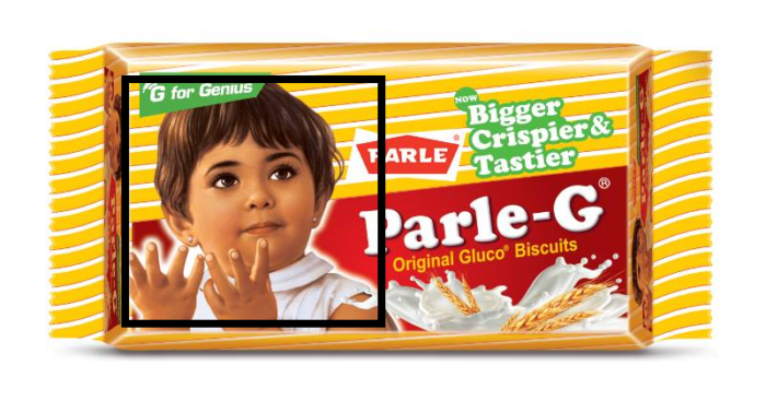 girl on parle g biscuit
