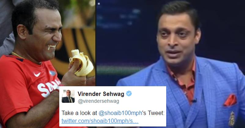 Don’t Miss Out  Virender Sehwag’s  Latest ‘Tweettack’ On Shoaib Akhtar! Check It Out