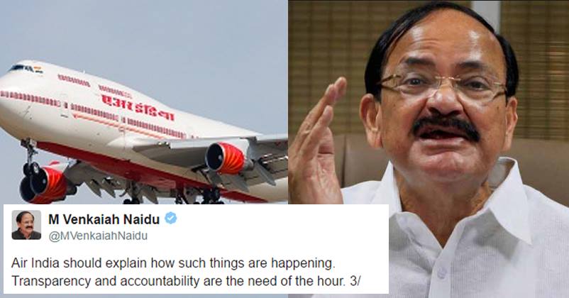 Venkaiah Naidu Lashes Out At Air India Through Tweets! Reason Is Very Shameful