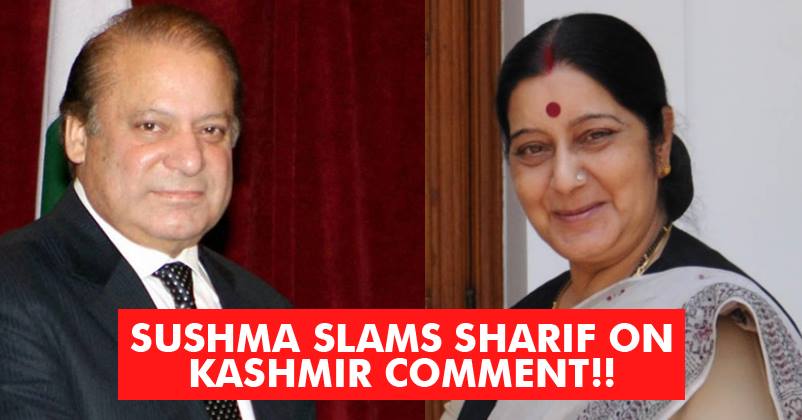 You’ll Salute Sushma Swaraj For Her Befitting Reply To Nawaz Sharif On His Provocative Kashmir Statements!