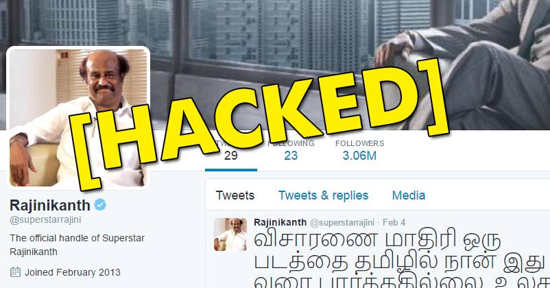 Something Impossible Happened! Rajinikanth’s Twitter Account Got Hacked & Hacker Did This !