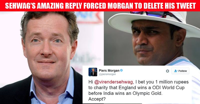 Piers Morgan Gave A "1 Million Rupees Challenge" To Sehwag! Viru's Reply Made Him Delete His Tweet RVCJ Media