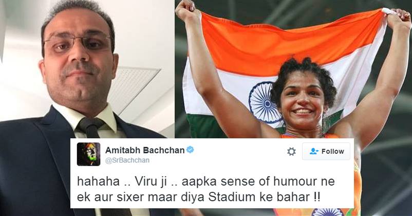 Sehwag’s Congratulatory Tweet For Sakshi Is As Good As Rubbing Salt On Shobhaa De’s Wounds!