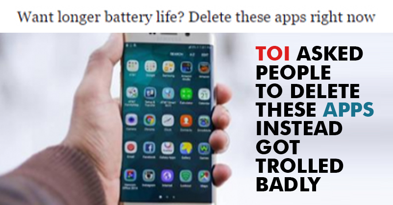 Times Of India Asked It's Users To Uninstall These Apps But Instead Got Roasted ! ! RVCJ Media