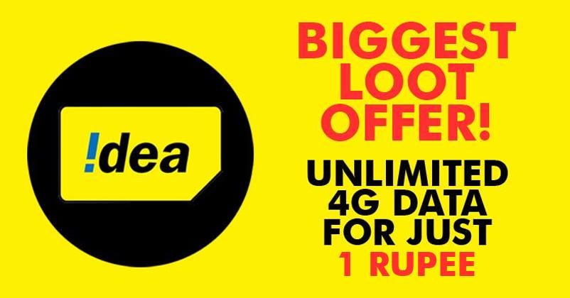 Dhamakedaar Offer! Idea Is Offering Unlimited 4G Data For Just 1 Rupee! Here’s How You Can Apply!