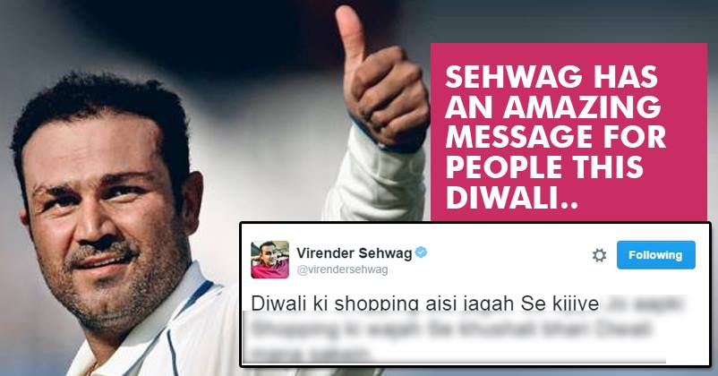 Sehwag Has A Wonderful Message For Diwali! It Has Indeed Brought Tears To Our Eyes!
