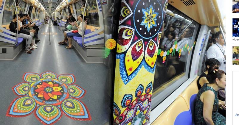 Singapore MRT Launched A Diwali-Themed Train & It’s A Colorful Treat To Our Eyes….