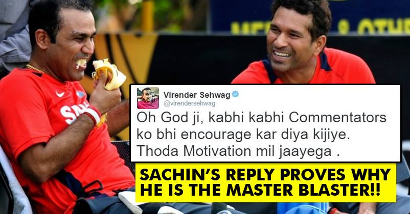 This Twitter Conversation Between Sehwag & Sachin On India’s Test Match Win Is Hilarious!