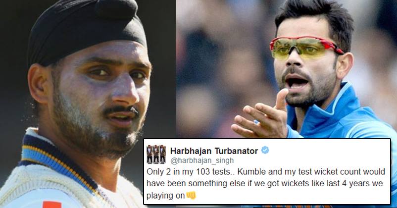 Virat Kohli Lashes Out At Harbhajan Singh For His Tweet Blaming The Pitch For Less Wickets! RVCJ Media