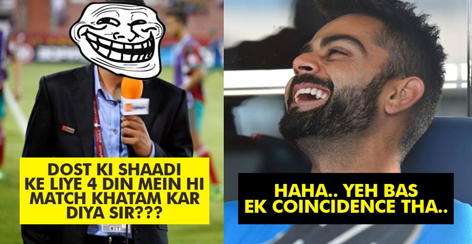 Reporter Asked Kohli About Ending Test Match In 4 Days! Here’s What He Replied!