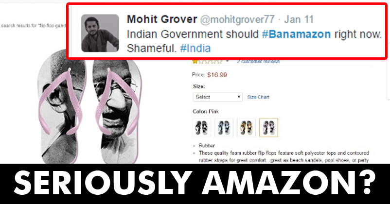 Amazon Hits Another Low - Picture Of Mahatma Gandhi On Slippers Being Sold On Their Website RVCJ Media