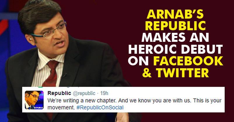 Arnab Gowami's Republic Makes Social Media Debut And People's Reactions Are Amazing RVCJ Media