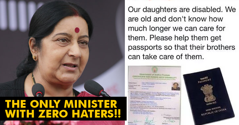 Sushma Swaraj Comes To The Rescue Of Parents Of Disabled Daughters! Here's What She Did! RVCJ Media
