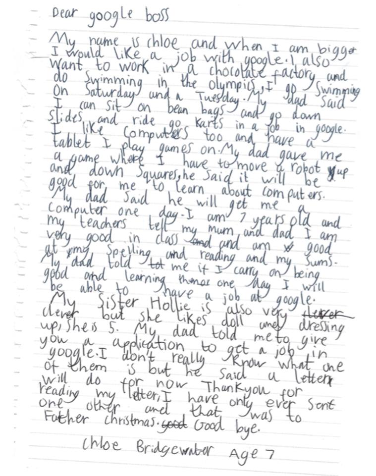 7 Yr Old Girl Writes Letter For Job In Google! Here’s What CEO Sundar Pichai Replied!