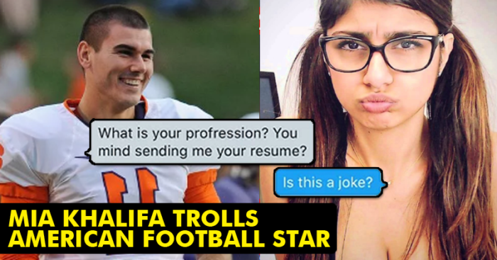 Mia Khalifa Trolled This Football Star Not Once But Twice & Exposed All ...