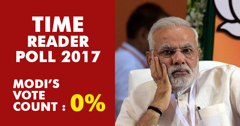 PM Modi Gets 0 Percent Votes In TIME Readers’ Poll of Influential People!