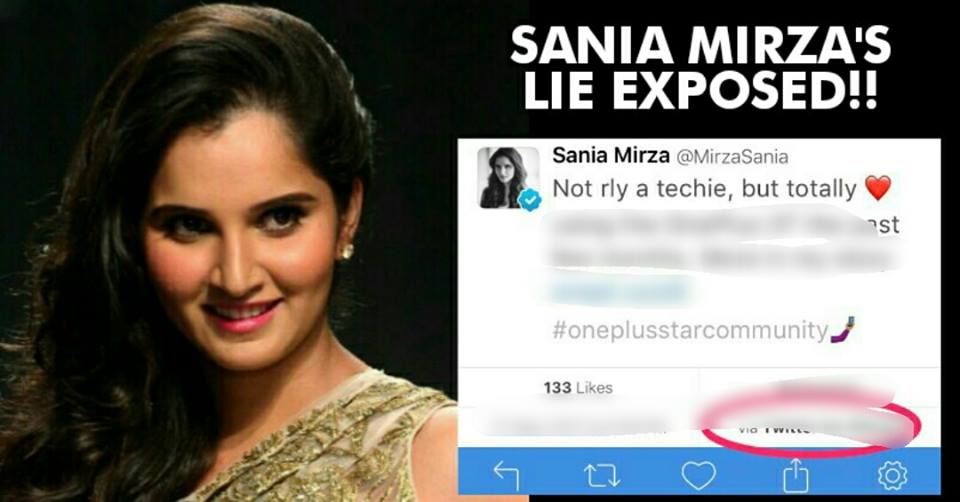 Sania’s Big Lie Exposed On Twitter! She Was Forced To Delete Her Tweet After A Twitter User Spotted It!