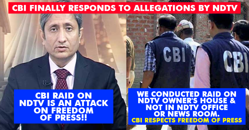 CBI Finally Issues Official Statement On The NDTV Raid! Will It Convince The Channel?