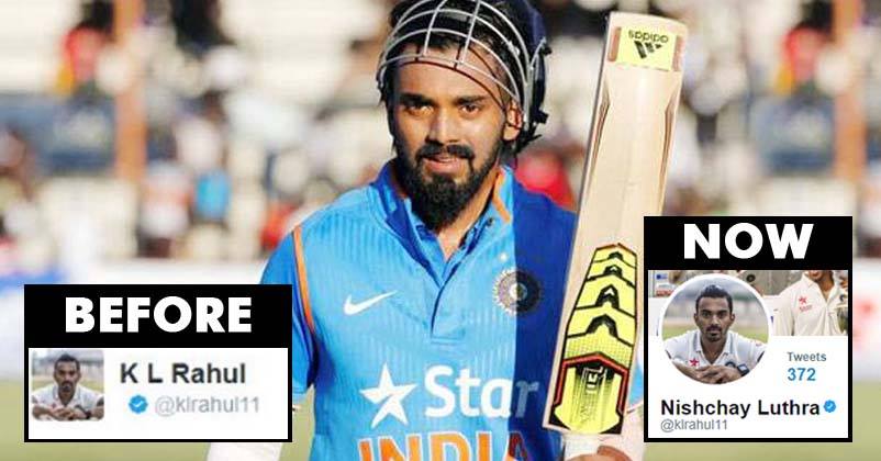 KL Rahul Changed Twitter Name To Nishchay Luthra! Reason Will Make You Salute Him RVCJ Media