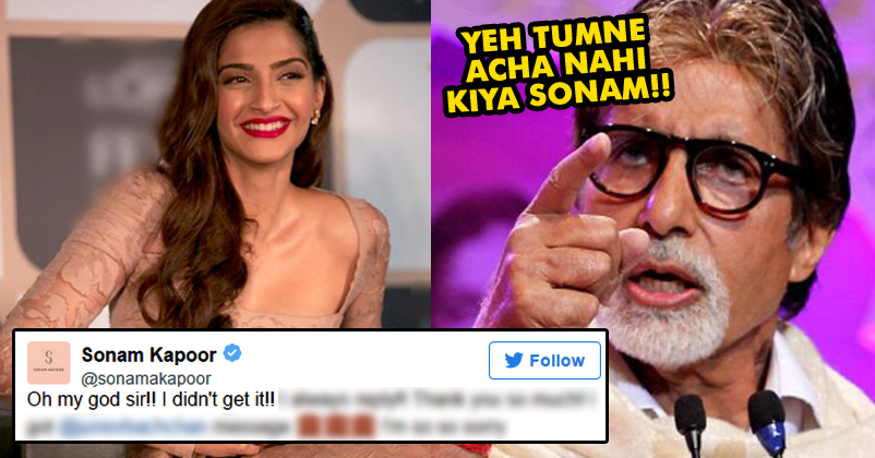 Big B Wished Sonam But She Didn't Reply! He Left An Angry Tweet After Which She Had To Apologize! RVCJ Media