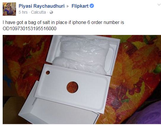 Customer Complained That Flipkart Sent Salt Instead Of iPhone 6! Trollers Say It's "Cocaine"! - RVCJ Media