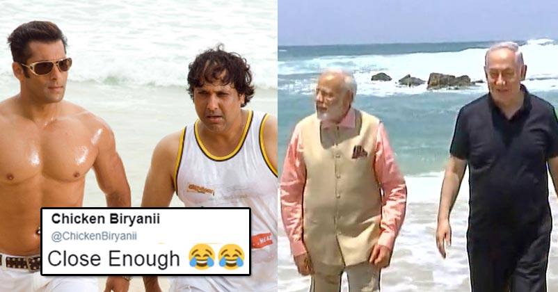 PM Modi & Israeli PM’s Beach Photos Have Turned Into Funny Memes! Heights Of Creativity!