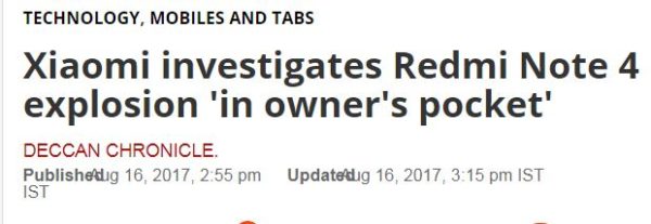 Redmi Note 4 Reportedly Exploded In Owner's Pocket! Company Launches Investigation - RVCJ Media