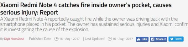 Redmi Note 4 Reportedly Exploded In Owner's Pocket! Company Launches Investigation - RVCJ Media