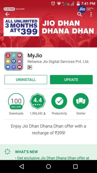 Jio Rocks! MyJio Becomes The 2nd Indian App To Cross 100 Million Downloads On Play Store! RVCJ Media