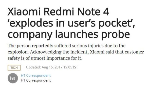 Redmi Note 4 Reportedly Exploded In Owner's Pocket! Company Launches Investigation - RVCJ Media