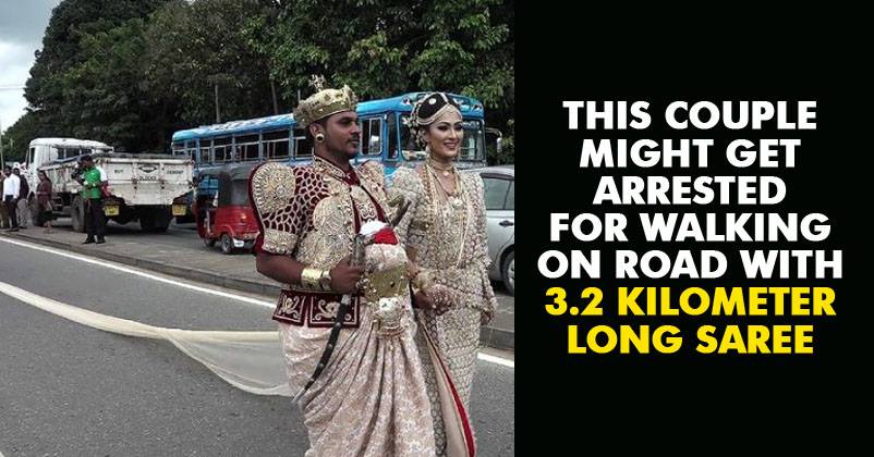 This Couple Might Be Jailed For 10 Years For Walking On Road With 3.2 KM Long Saree RVCJ Media