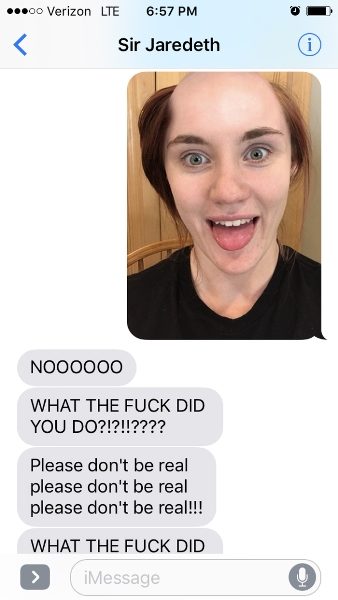 Naughty Girl Played Bald Prank On Boyfriend. Everyone Is Loving Their Whatsapp Convo 2 Naughty Girl Played Bald Prank On Boyfriend. Everyone Is Loving Their Whatsapp Convo - RVCJ Media