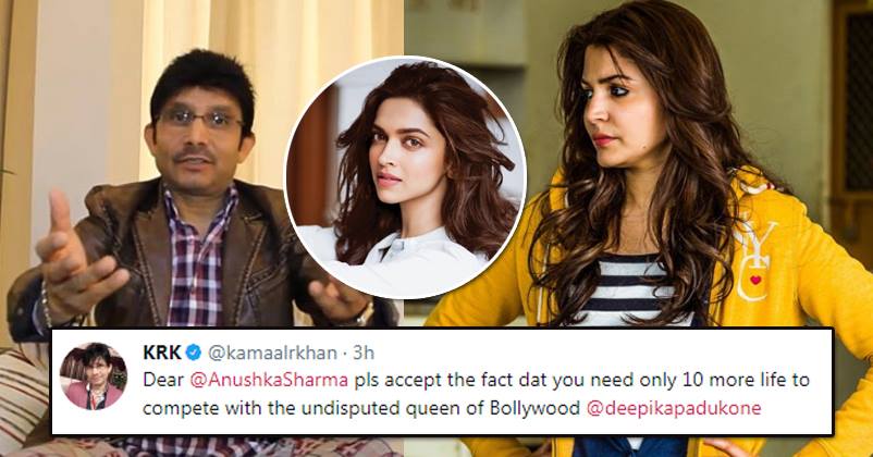 KRK Tried To Troll Anushka Sharma And Called Her Jealous Of Deepika. Public Gave It Back To Him RVCJ Media