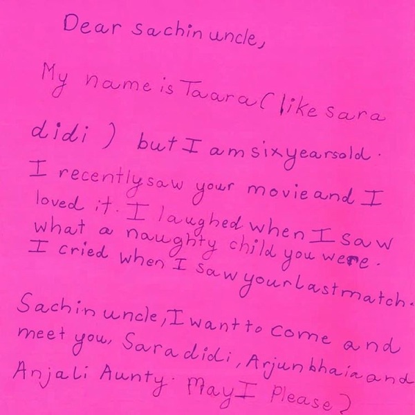6-Yr Girl Wrote A Heartfelt Letter To Sachin Tendulkar & He Couldn’t Stop Himself From Replying - RVCJ Media