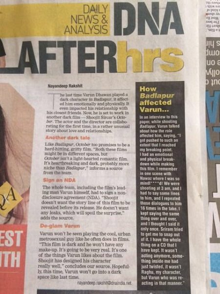 Shoojit Sircar Thrashes Journo For Leaking The Plot Of “October”. Here’s What Journo Replied RVCJ Media