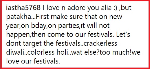 Alia Bhatt Asked Fans Not To Burst Firecrackers This Diwali &Amp; Got Hilariously Trolled 5 Alia Bhatt Asked Fans Not To Burst Firecrackers This Diwali & Got Hilariously Trolled - RVCJ Media