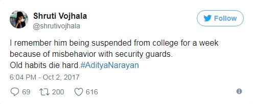 Aditya Narayan'S College Mate Reveals That He Was Suspended For Misbehaving With Security Guard 3 Aditya Narayan's College Mate Reveals That He Was Suspended For Misbehaving With Security Guard - RVCJ Media