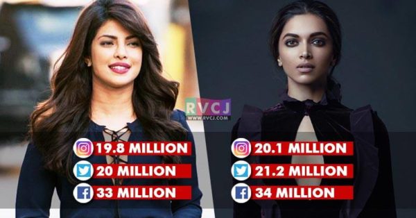 Deepika Padukone Vs Priyanka Chopra - Deepika Beats Priyanka In The Social Media Race - RVCJ Media