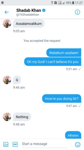 Girl Tweeted Screenshots Of Shadab Khan Flirting With Her. Here'S The Truth 3 Girl Tweeted Screenshots Of Shadab Khan Flirting With Her. Here's The Truth - RVCJ Media